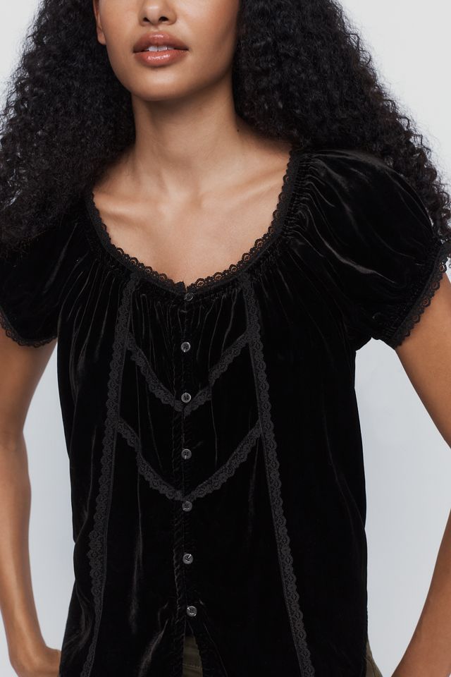 By Anthropologie Amber Velvet Top #7