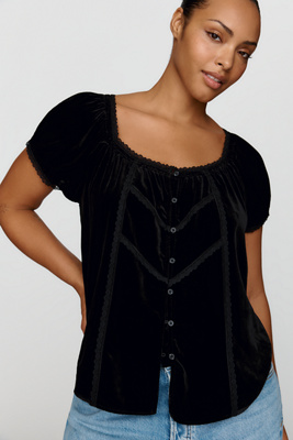 By Anthropologie Amber Velvet Top by Anthropologie