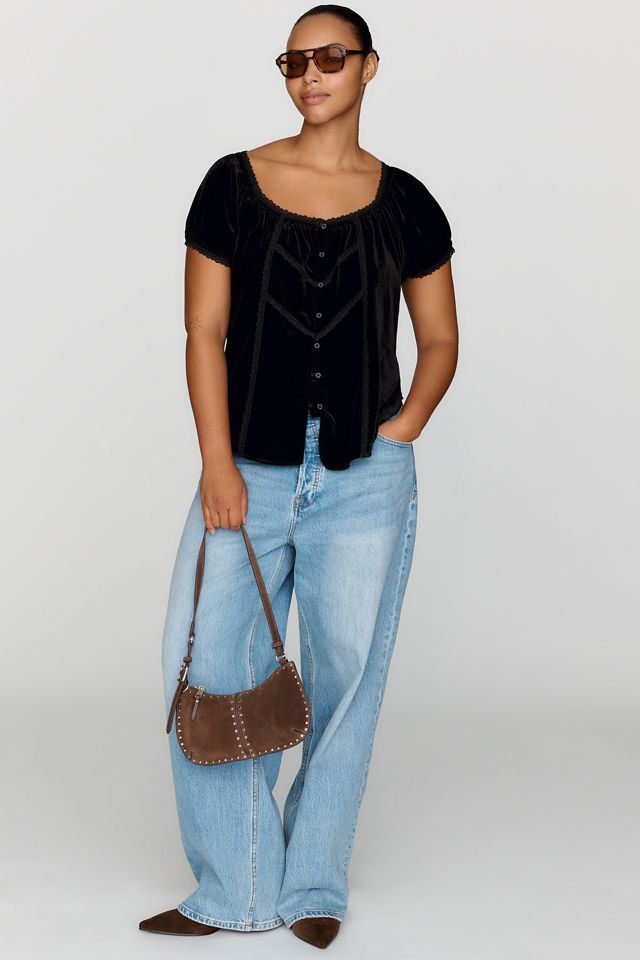 By Anthropologie Amber Velvet Top #1