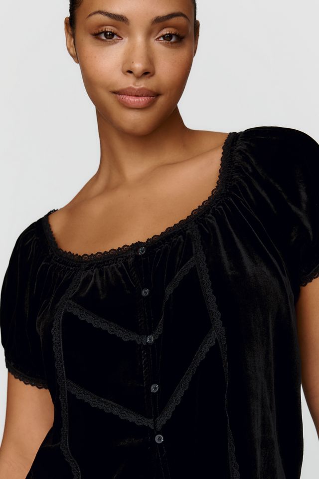 By Anthropologie Amber Velvet Top #3
