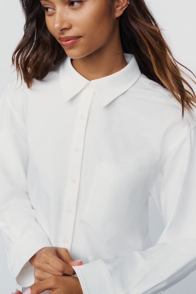 Maeve Shrunken Bennet Curved Hem Buttondown Shirt #1