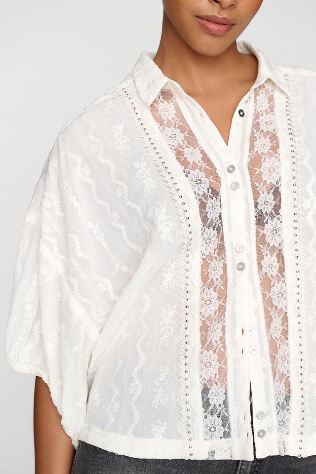 Pilcro Quincy Lace Blouse #4