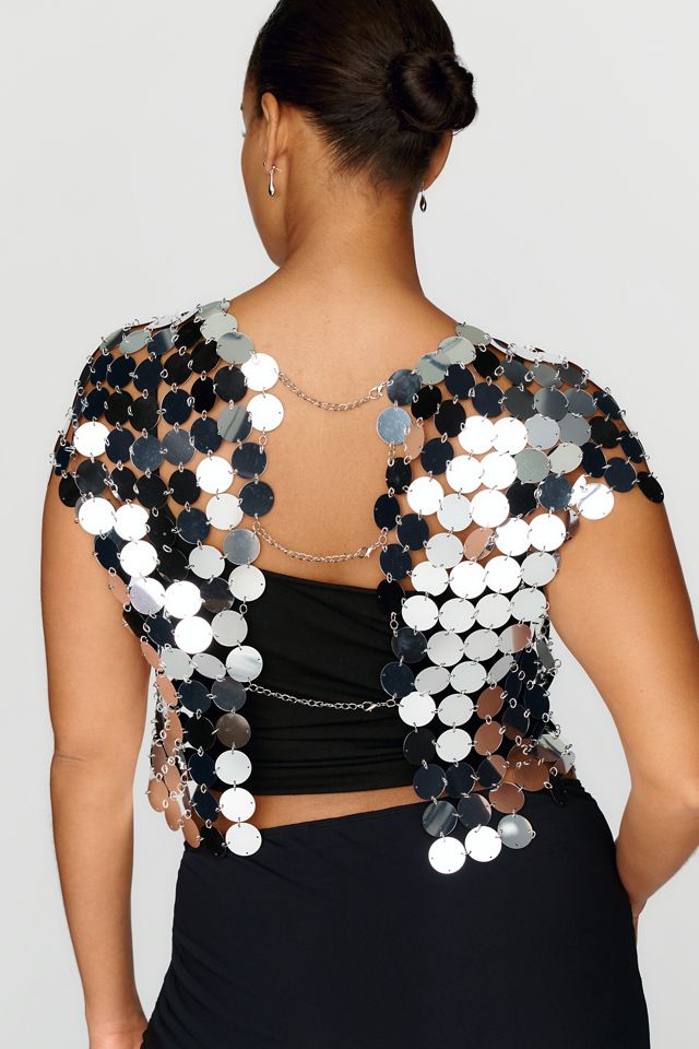 By Anthropologie Kurzärmliges Kettenhemd-Top #7