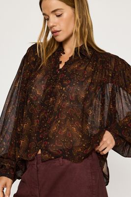Blouse à manches longues à motif cachemire By Anthropologie