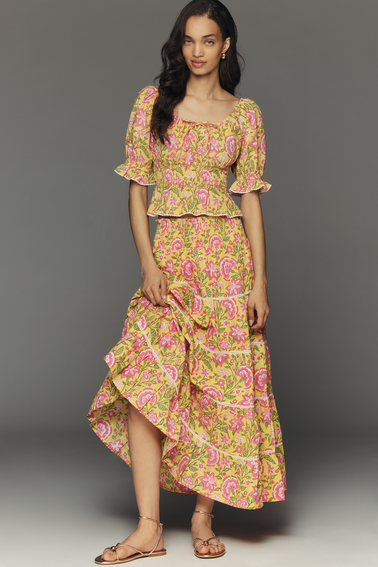 Pink City Prints 100% Cotton Katie Peplum Top