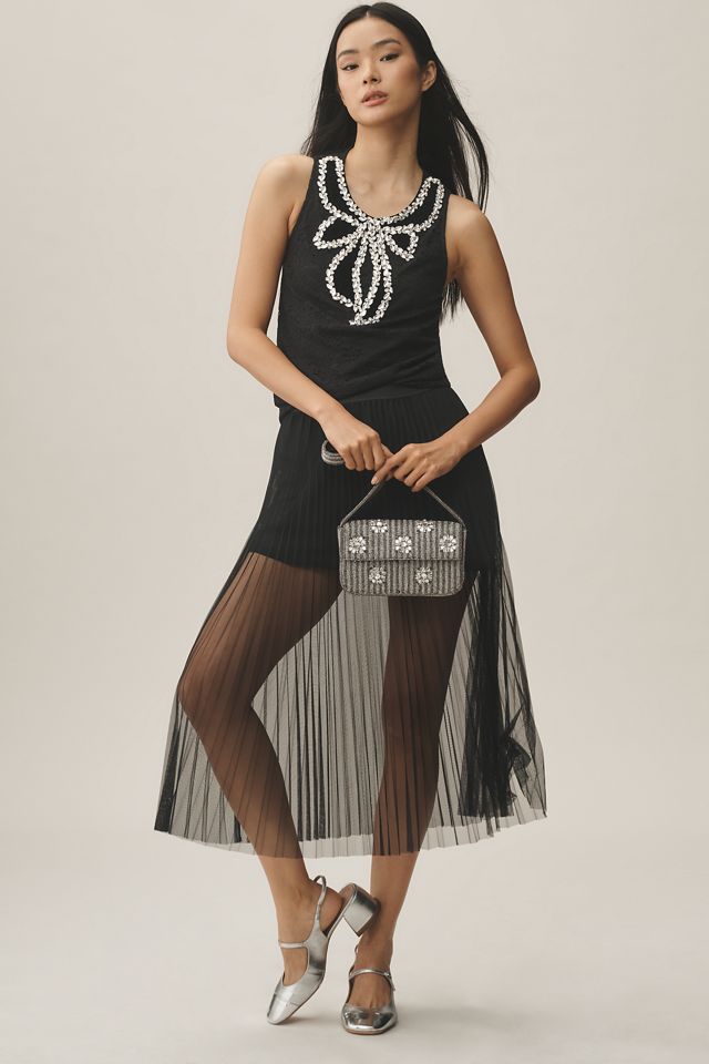 Maeve Crystal Bow Embellished Tank #1