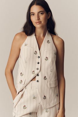 Gilet long à col halter Maeve
