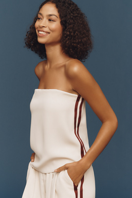 Maeve Strapless Flowy Top In White