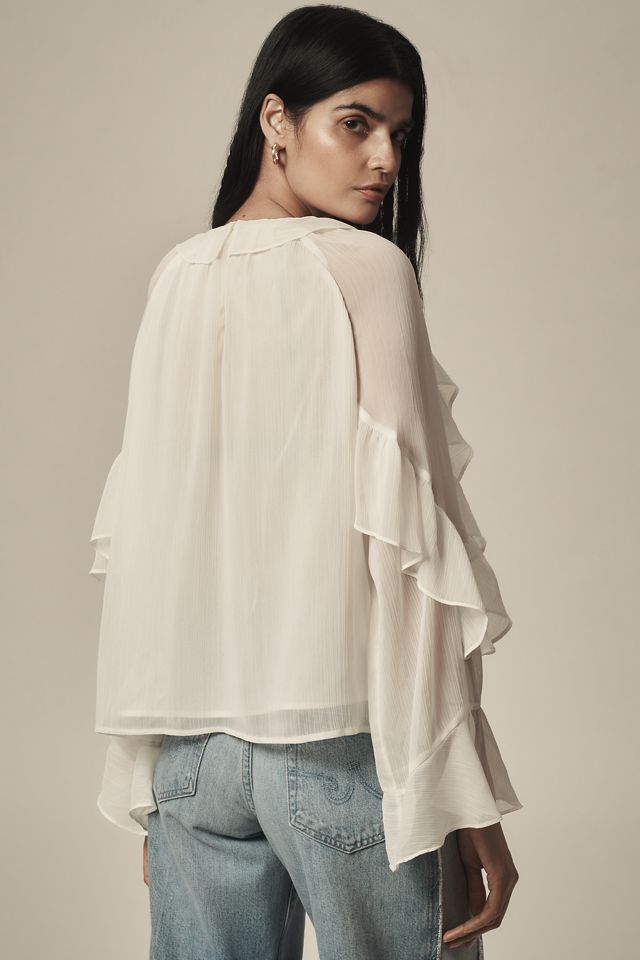 By Anthropologie Sleeveless Ruffled Blouse #1