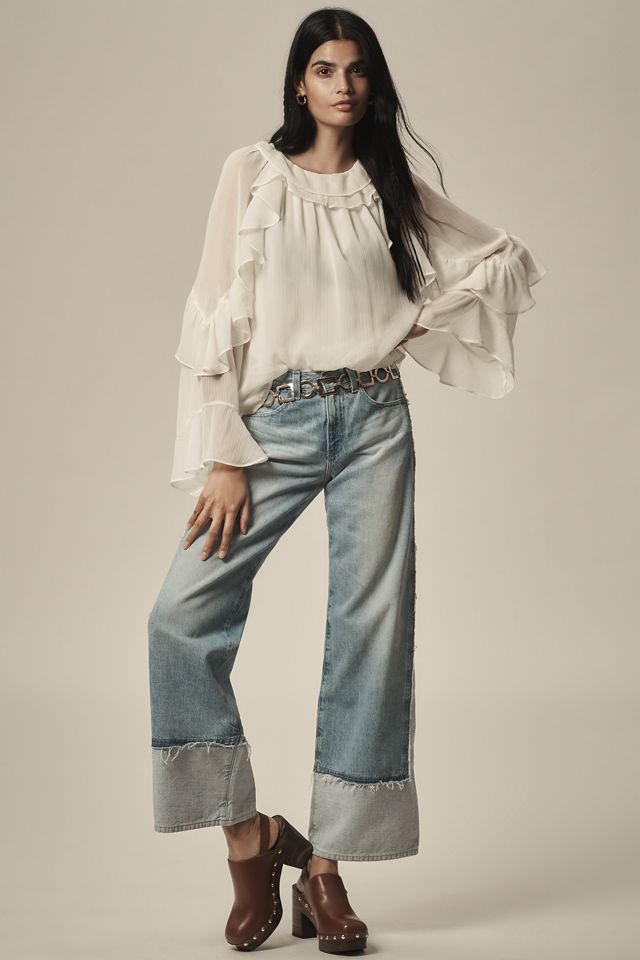 By Anthropologie Sleeveless Ruffled Blouse #2