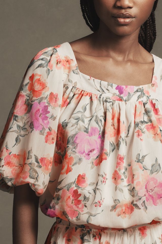 By Anthropologie Bubble-Hem Babydoll Blouse #2