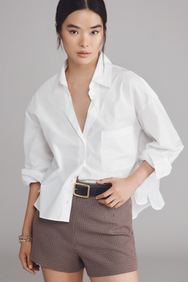 Maeve Long-sleeve Buttondown Shirt In White