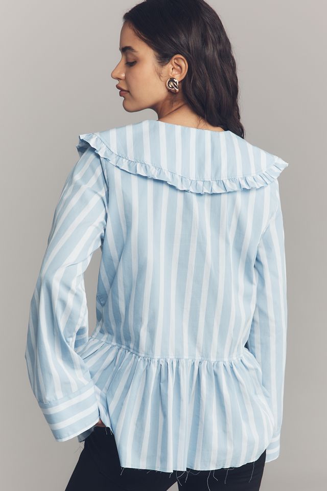 Maeve Cotton Long-Sleeve Collared Blouse #2