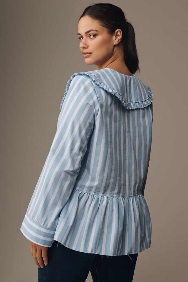 Maeve Cotton Long-Sleeve Collared Blouse #5