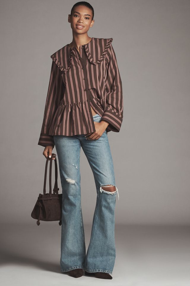Maeve Cotton Long-Sleeve Collared Blouse #2