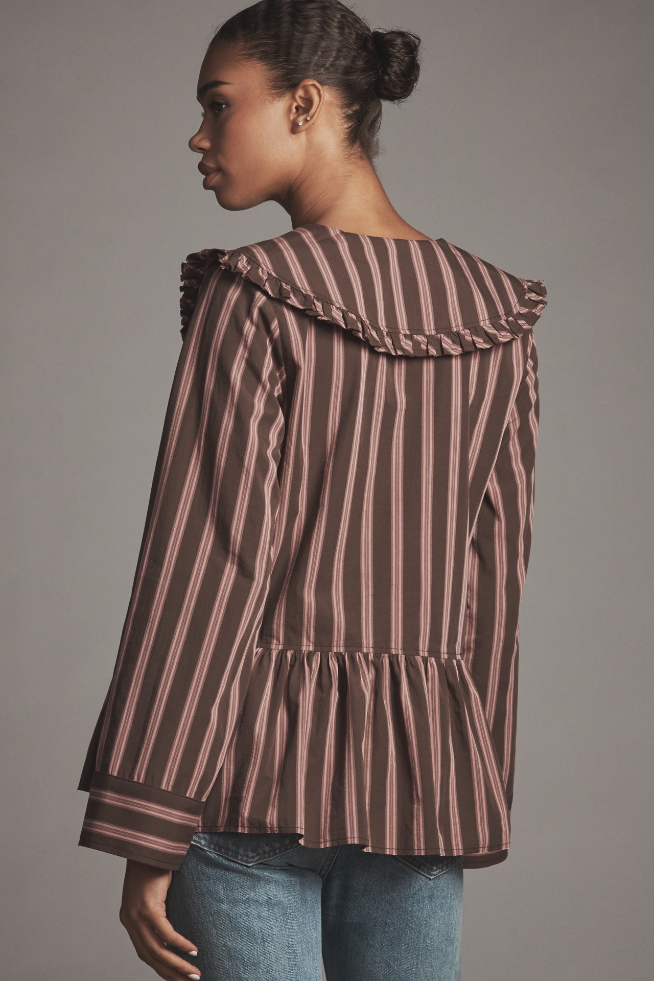 Maeve Cotton Long-Sleeve Collared Blouse