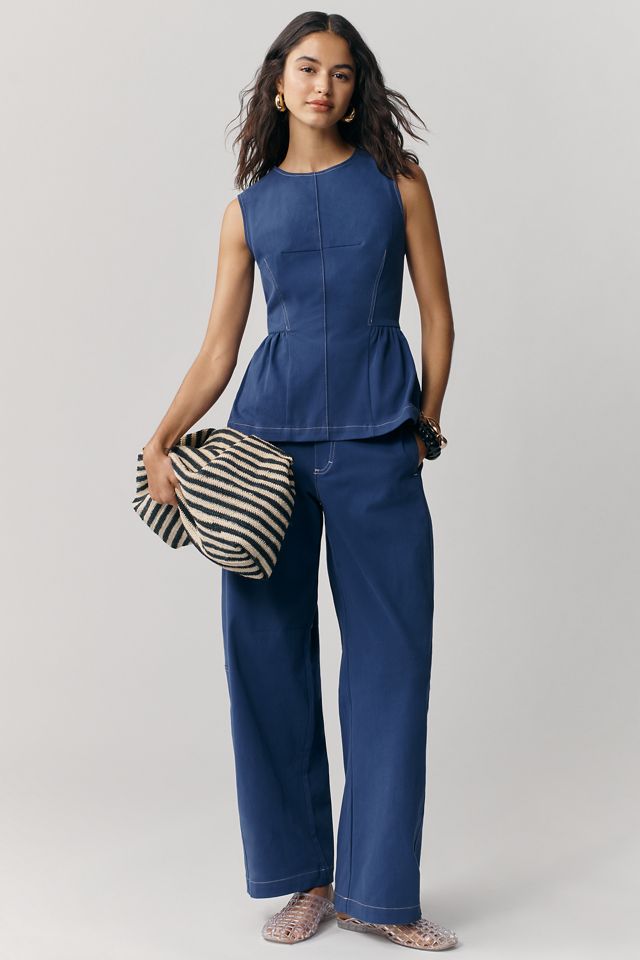 Maeve Crew-Neck Peplum Tank Top #2