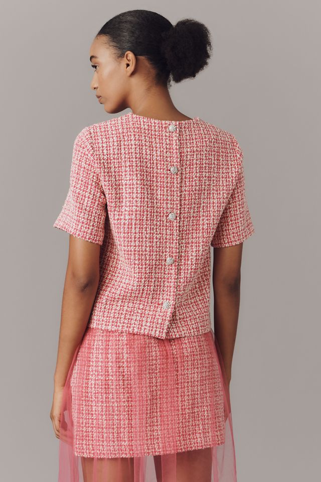 Maeve Tweed Short-Sleeve Top #1
