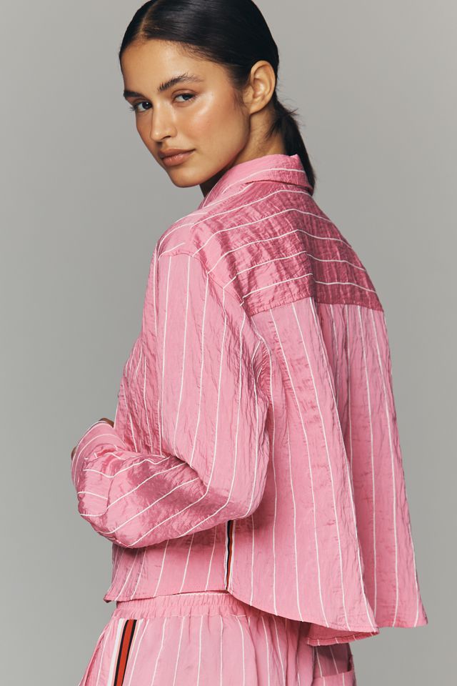Maeve Silken Crop Buttondown Shirt #1