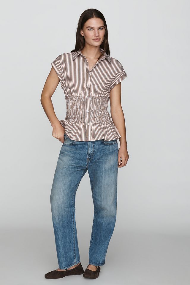 Maeve 100% Cotton Smocked Blouse #1