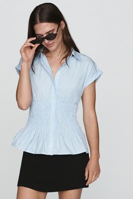 Maeve 100% Cotton Smocked Blouse