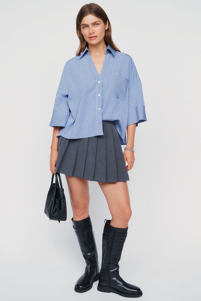 Maeve Wide-Cuff Buttondown Shirt #1