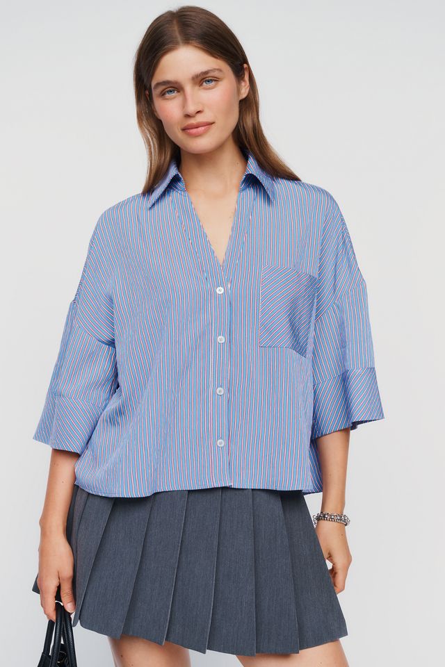 Maeve Wide-Cuff Buttondown Shirt #3