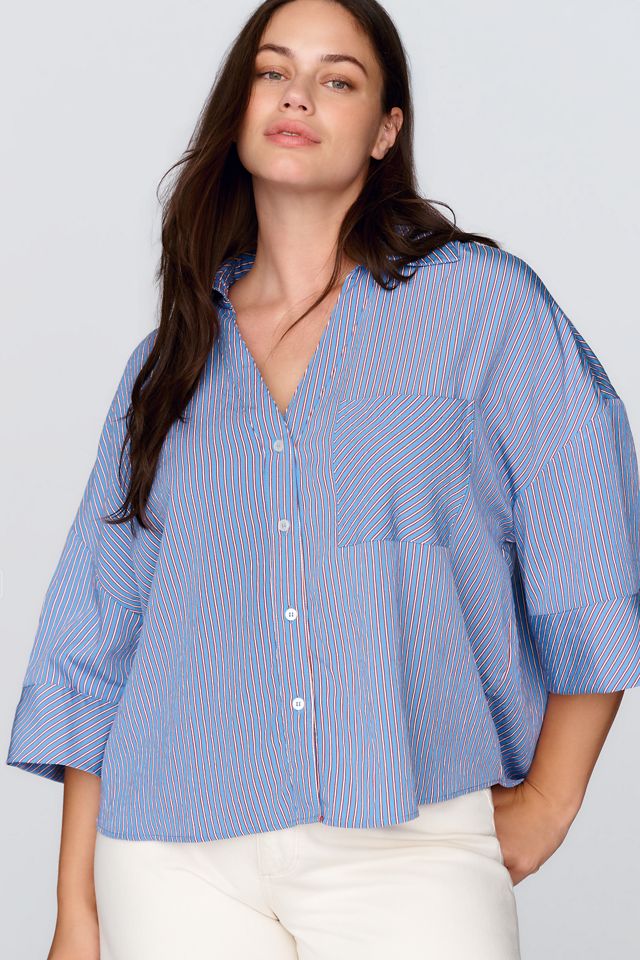 Maeve Wide-Cuff Buttondown Shirt #4