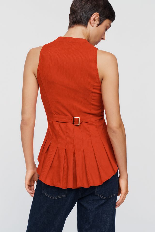 Maeve Pleated Zip-Front Blouse #3