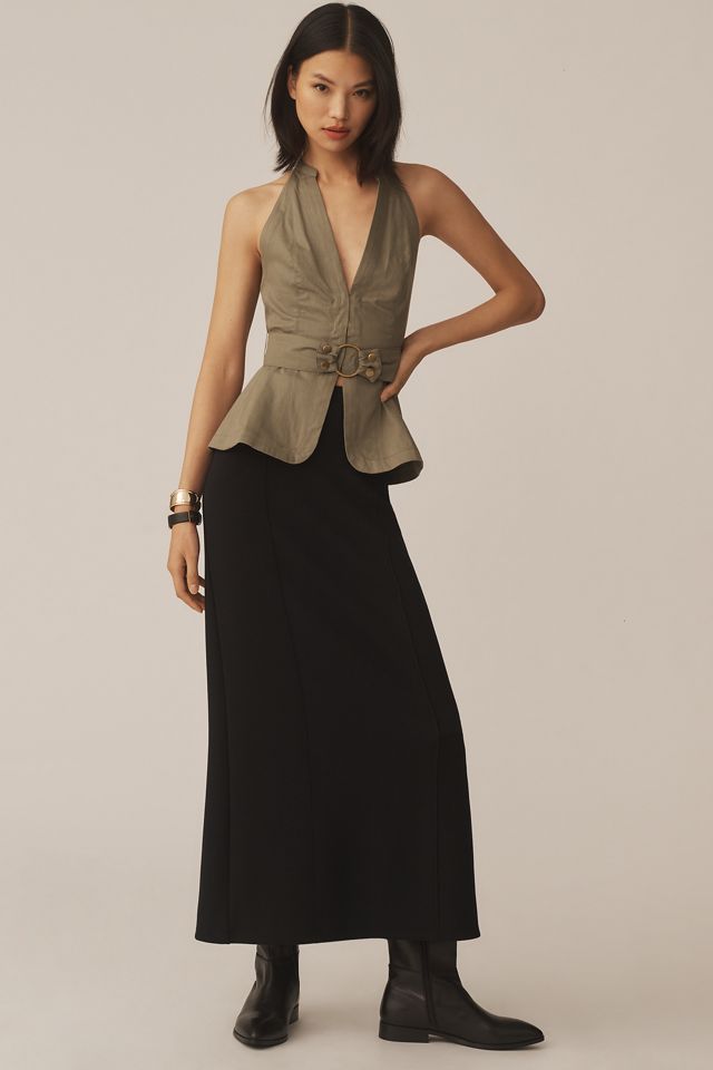 By Anthropologie Belted Halter Open-Back Top #2