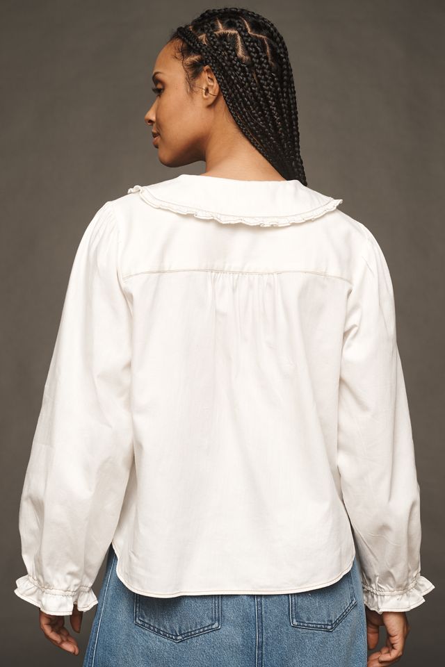 The Keira Denim Long-Sleeve Blouse by Pilcro  #4