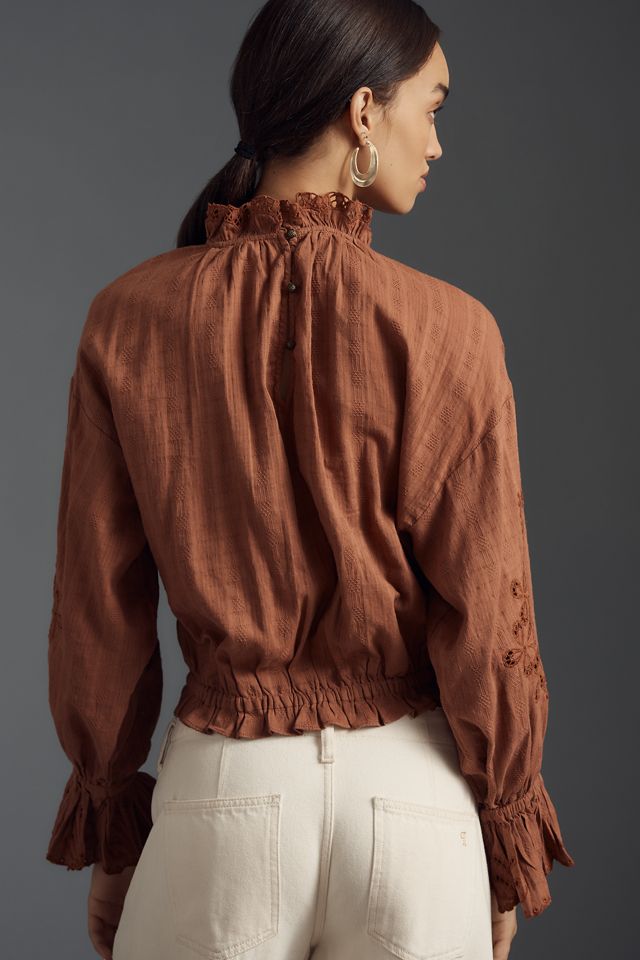 Pilcro Long-Sleeve Ruffled Bubble Blouse #1