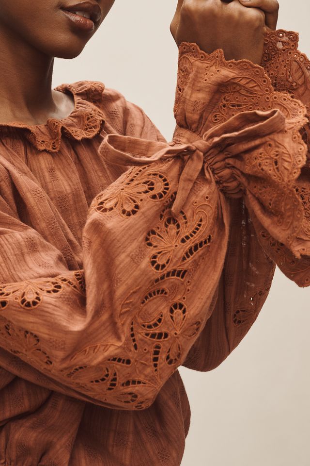 Pilcro Long-Sleeve Ruffled Bubble Blouse #3