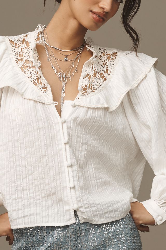 Blusa Pilcro de Manga Larga con Bordado Calado #2