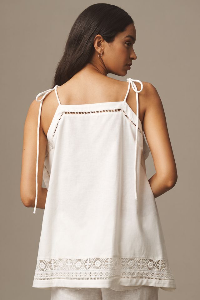 Débardeur en dentelle Hanky à bretelles nouées By Anthropologie #1