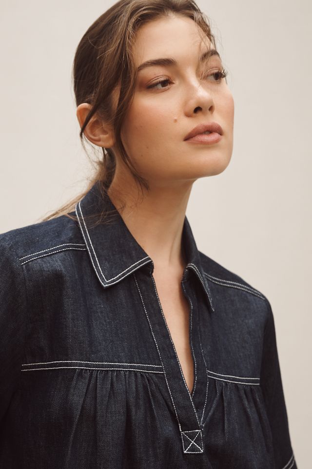 Pilcro Short-Sleeve Denim Swing Top #1