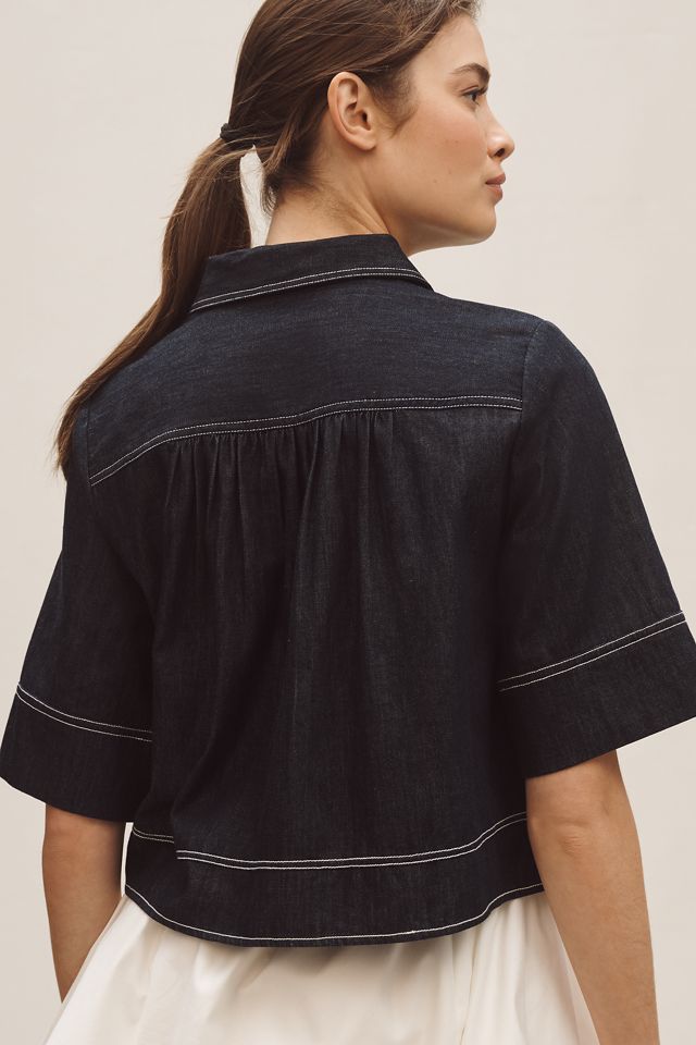 Pilcro Short-Sleeve Denim Swing Top #2