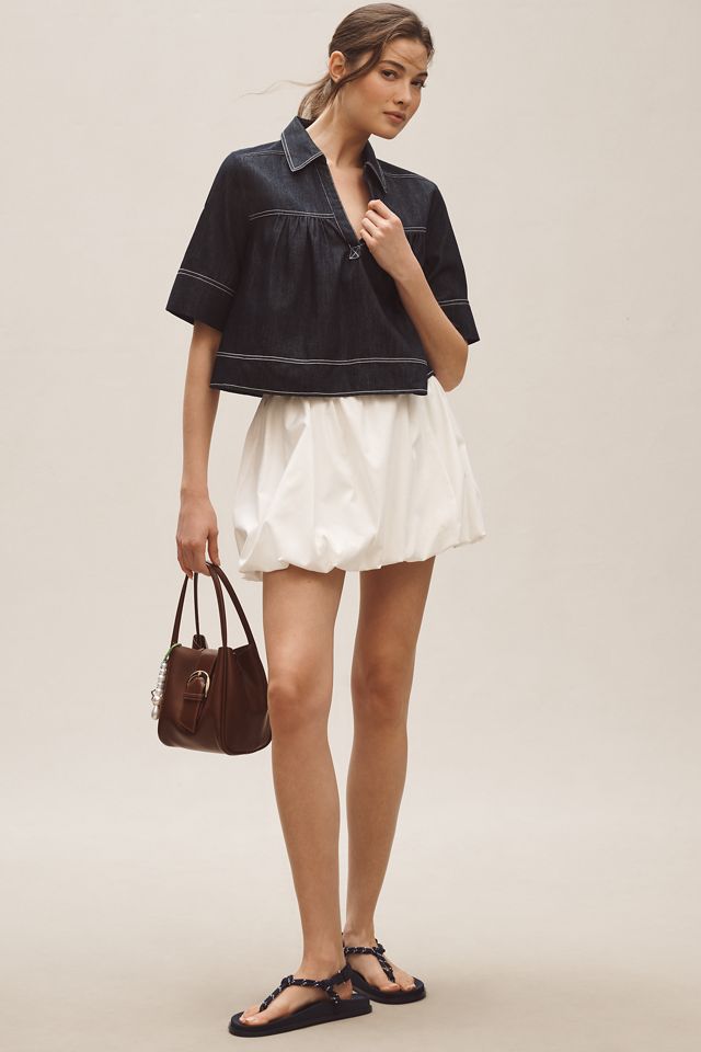 Pilcro Short-Sleeve Denim Swing Top #3