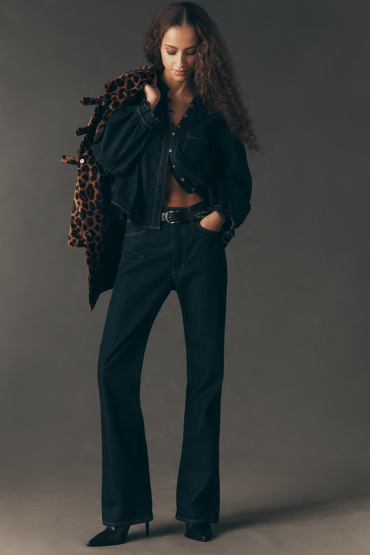 The Keira Denim Long-Sleeve Blouse by Pilcro