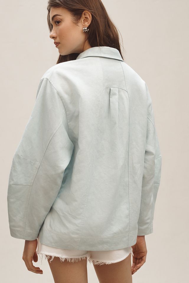 By Anthropologie Collared Patch Pocket Utility Popover Top #2