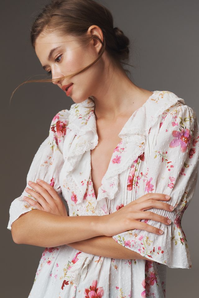 Blusa con Volantes, Pliegues y Botones By Anthropologie #3