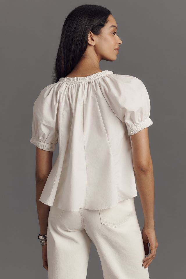 Maeve Short-Sleeve Lace Swing Blouse #3