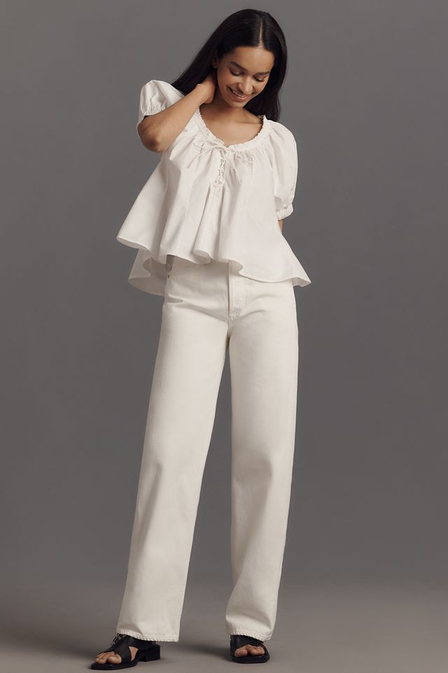 Maeve Short-Sleeve Lace Swing Blouse #4