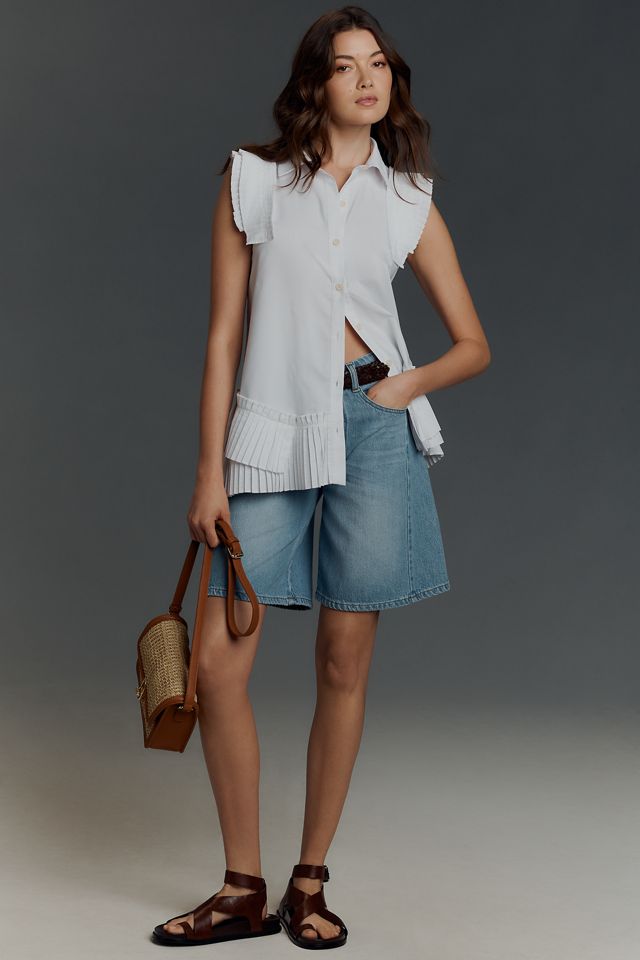 By Anthropologie Sleeveless Pleated Blouse #3