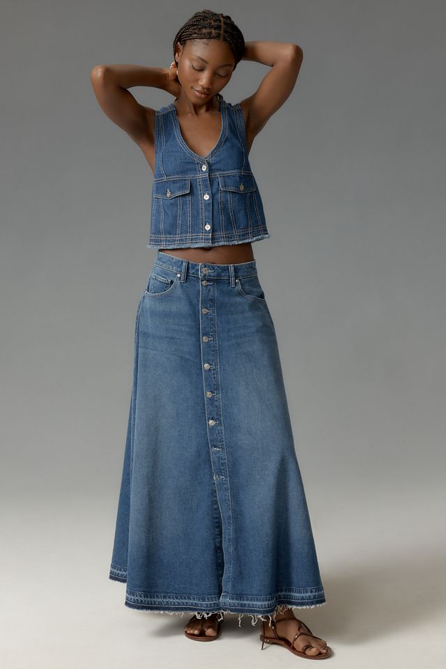 Haut en Denim Pilcro Coastal à Col en V et Coupe Courte #2