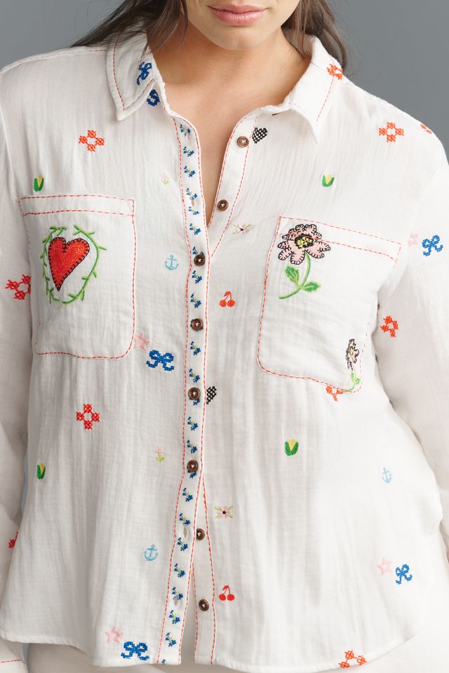 Pilcro Embroidered Icon Buttondown Shirt #2