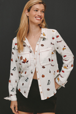 Pilcro Embroidered Icon Buttondown Shirt product page
