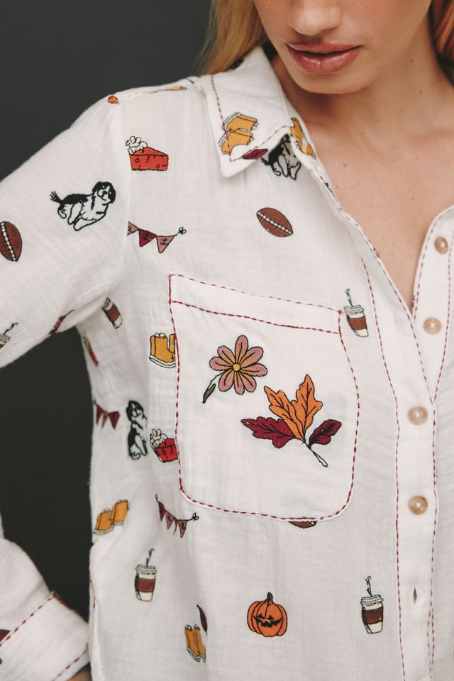 Pilcro Embroidered Icon Buttondown Shirt #1