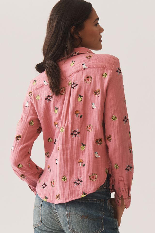 Pilcro Embroidered Icon Buttondown Shirt
