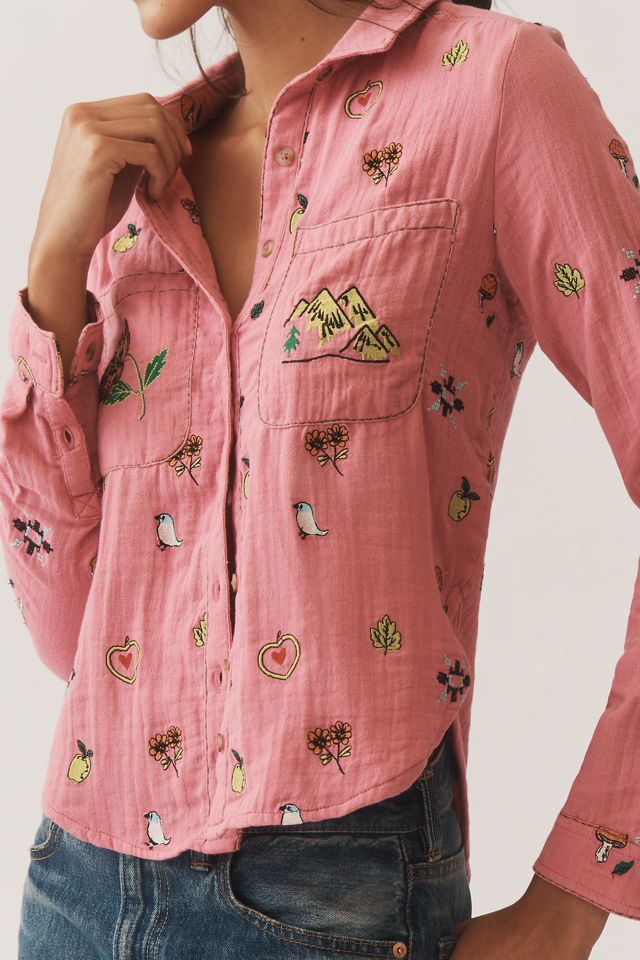 Pilcro Embroidered Icon Buttondown Shirt